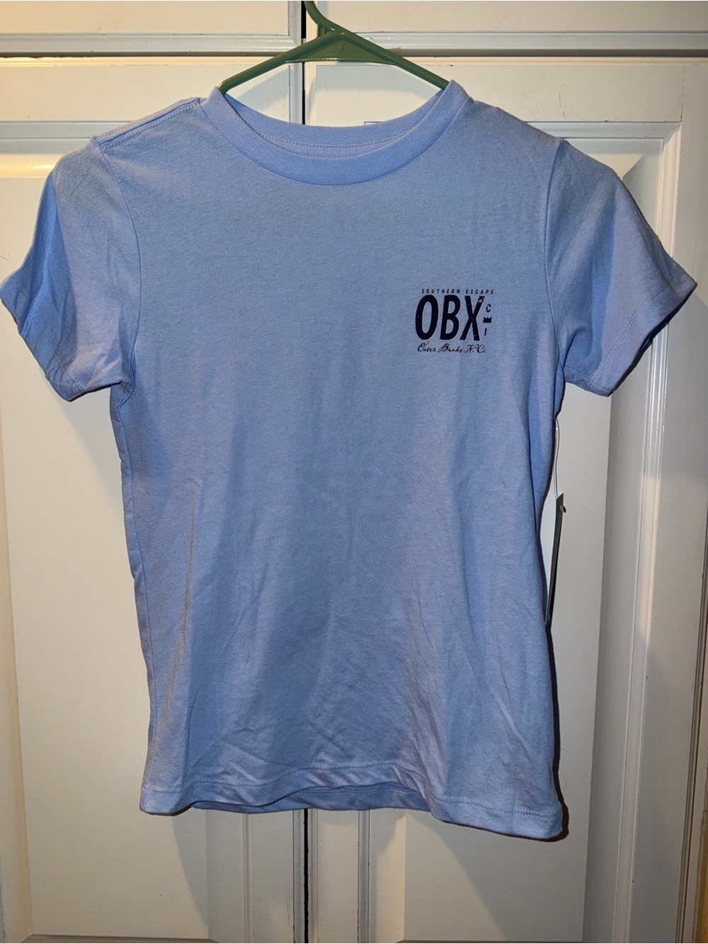 NWT Crown & Ivy OBX kids Light Blue Graphic Tee Size Small